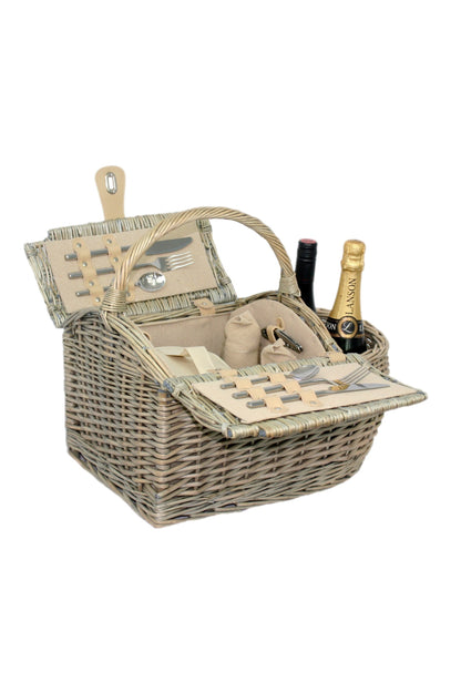  MC915F Wicker 2 Person Boat Picnic Basket