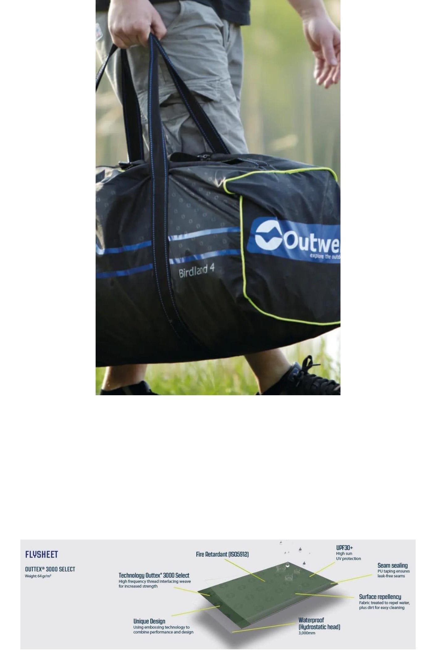 Outwell MC9459 Earth 3 Plus Tunnel Tent (3 Person)