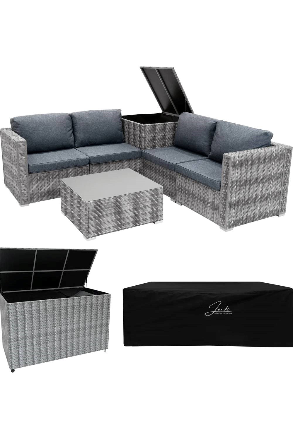  MD0367 Rattan Modular 6 Piece Set & 996L Storage Box