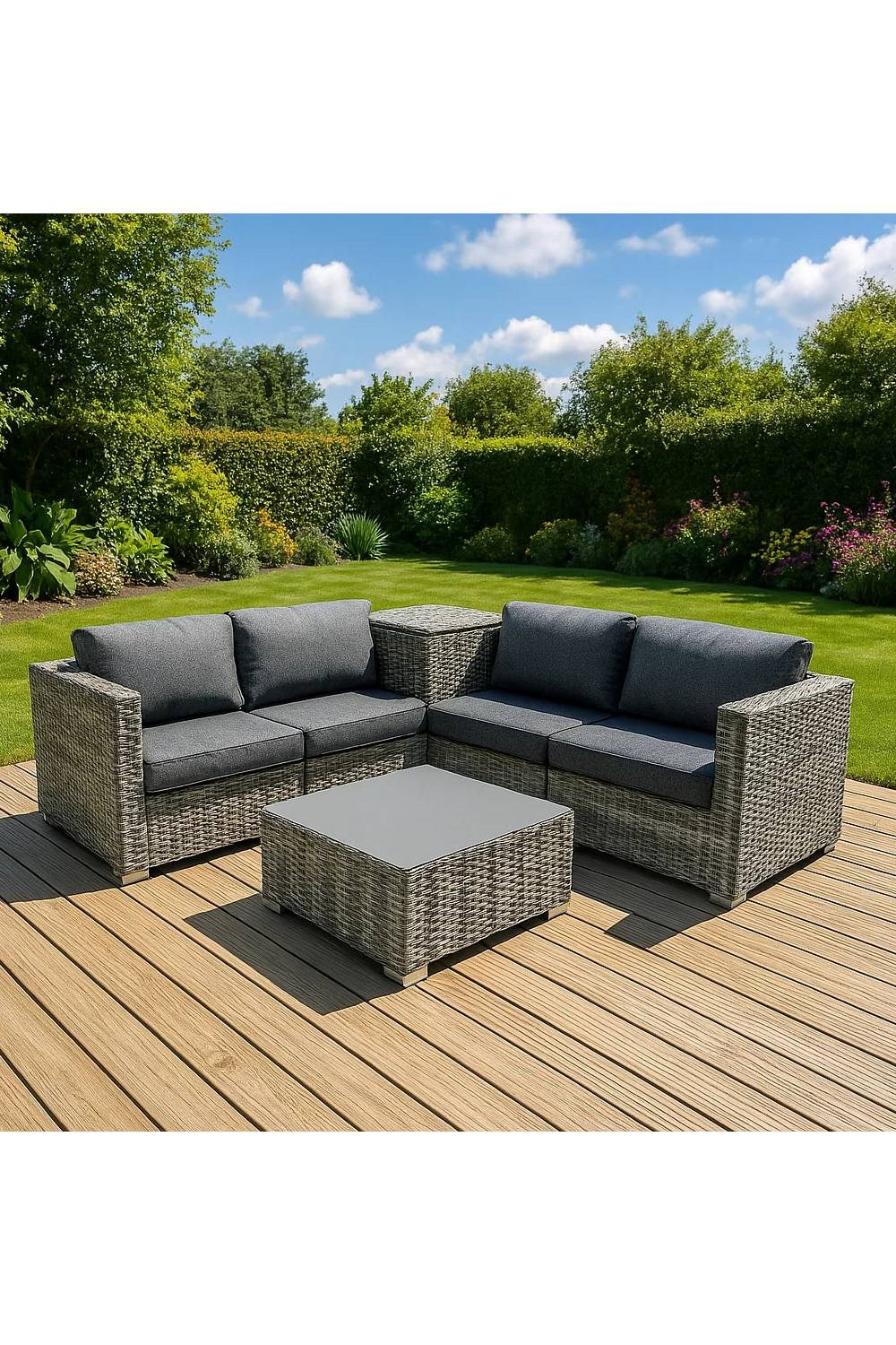  MD0367 Rattan Modular 6 Piece Set & 996L Storage Box