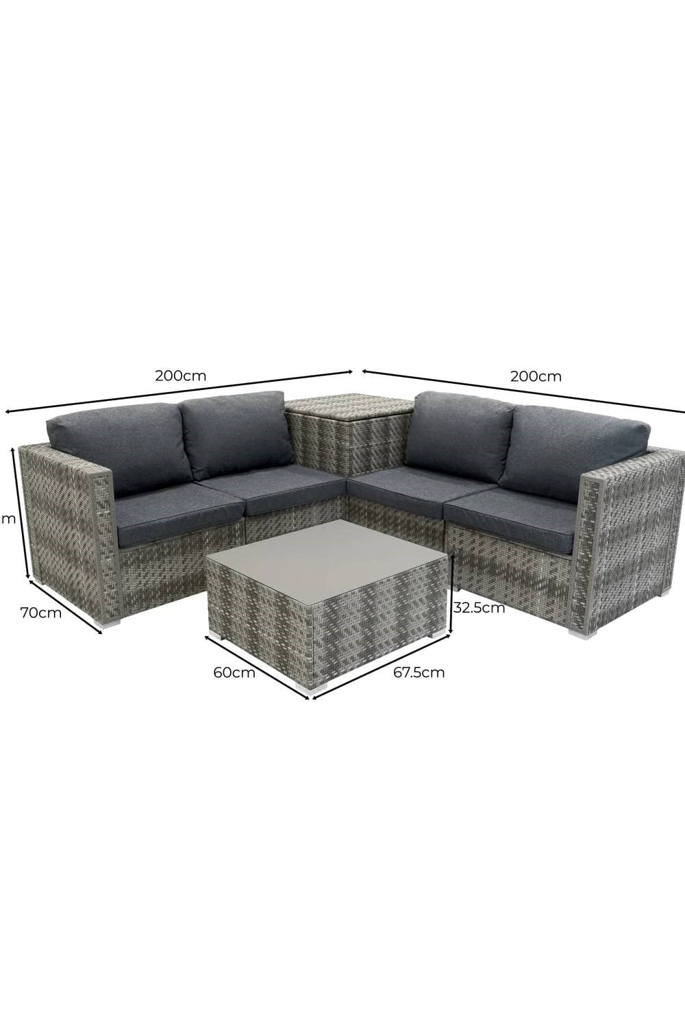  MD0367 Rattan Modular 6 Piece Set & 996L Storage Box