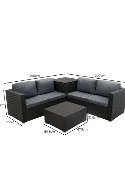  MD0367 Rattan Modular 6 Piece Set & 996L Storage Box