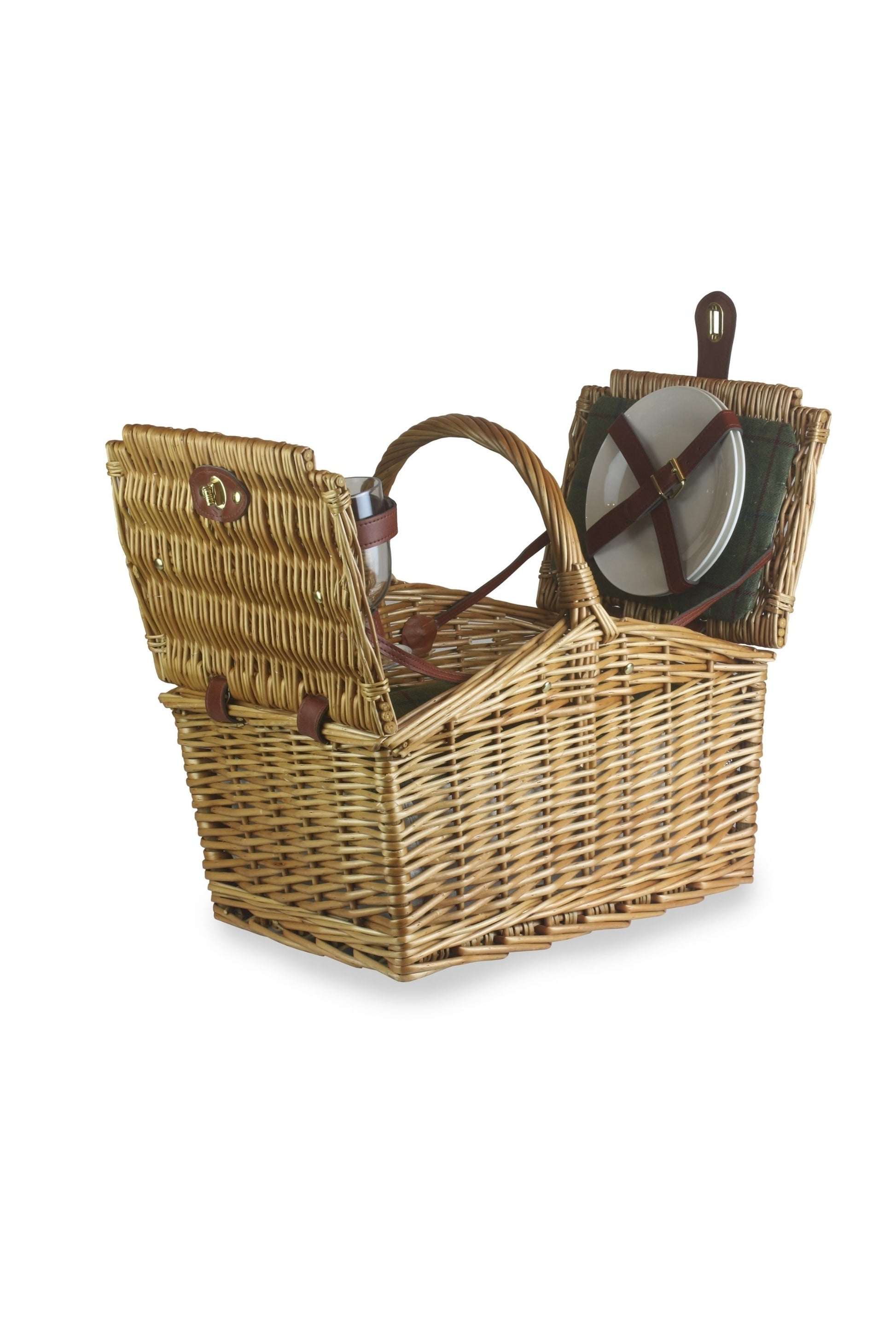  MD0B39 Wicker 2 Person Butterfly Lidded Picnic Basket