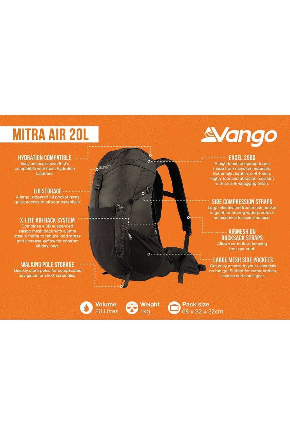 Vango MD17E0 Mitra Air 20L Rucksack