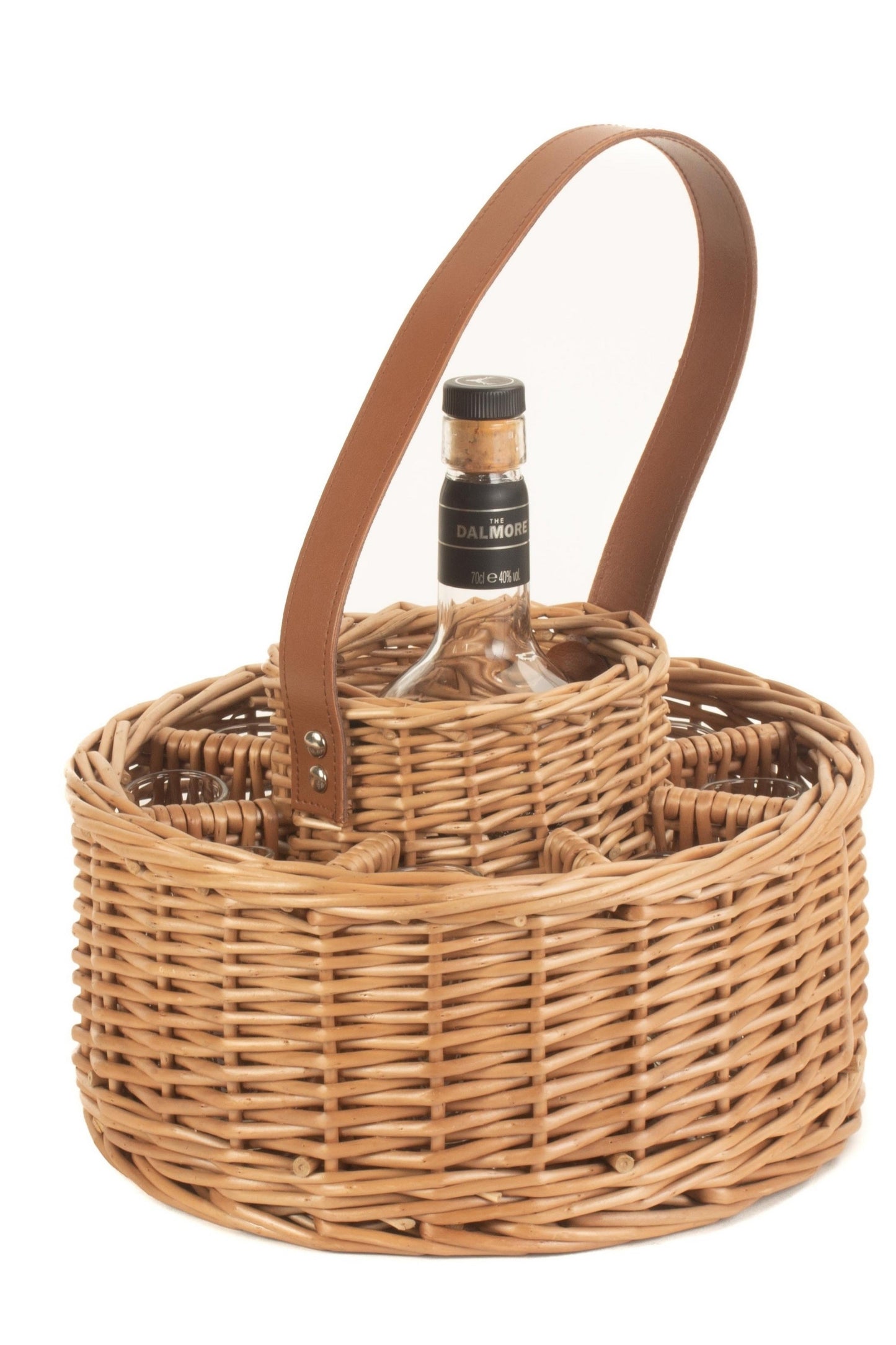  MD195E Round Wicker Whisky Celebration Drinks Carrier