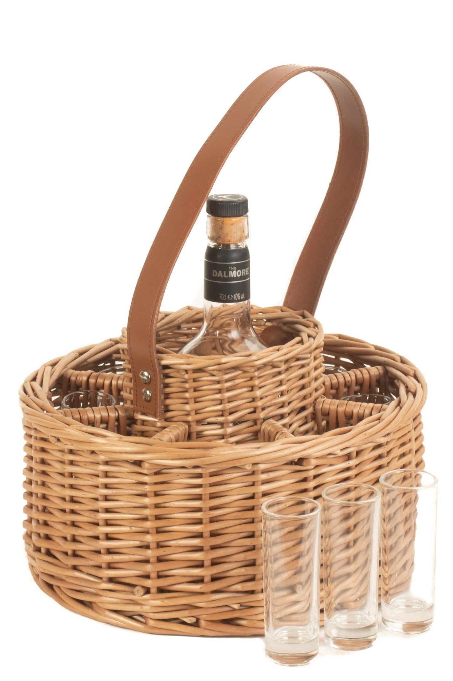  MD195E Round Wicker Whisky Celebration Drinks Carrier