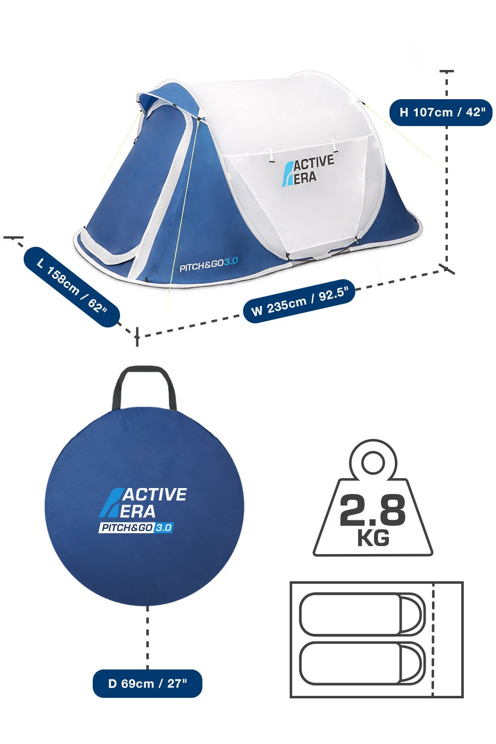  MD546E 2 Man Pop Up Tent
