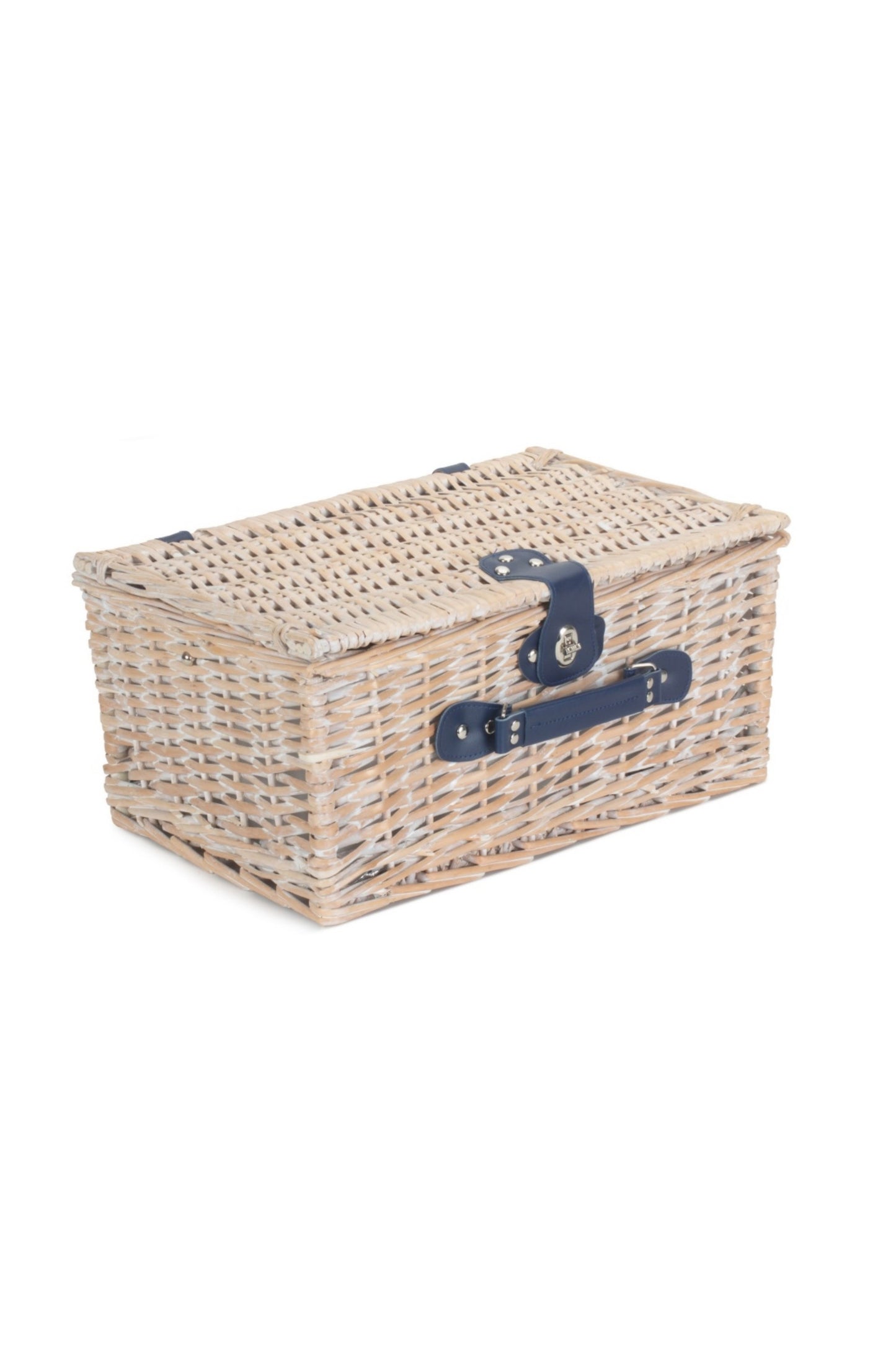  MD6171 Blue And White Gingham 2 Person Picnic Basket