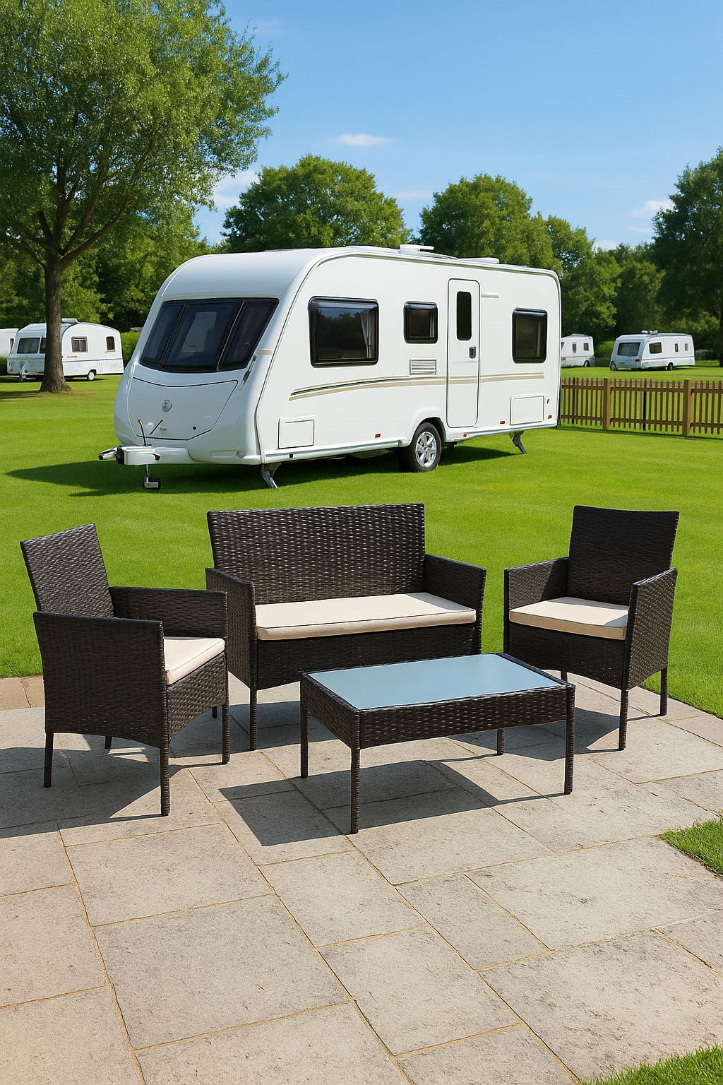  MD8979 4 Piece Rattan Outdoor Garden Sofa Set