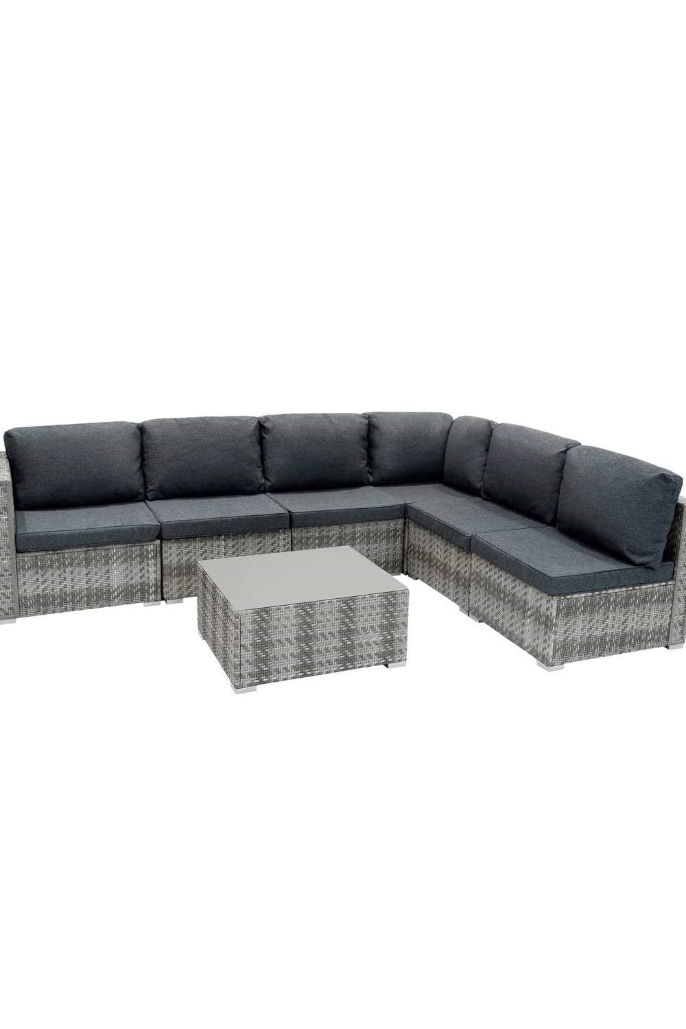  MDDF67 Rattan Modular 7 Piece Set & 700L Storage Box