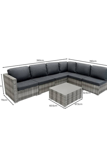  MDDF67 Rattan Modular 7 Piece Set & 700L Storage Box