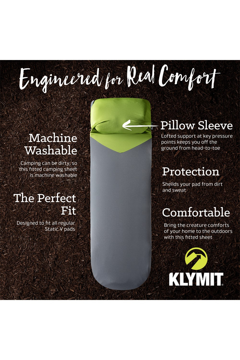 Klymit MDEA2C V Sheet Camping Sleeping Pad Cover