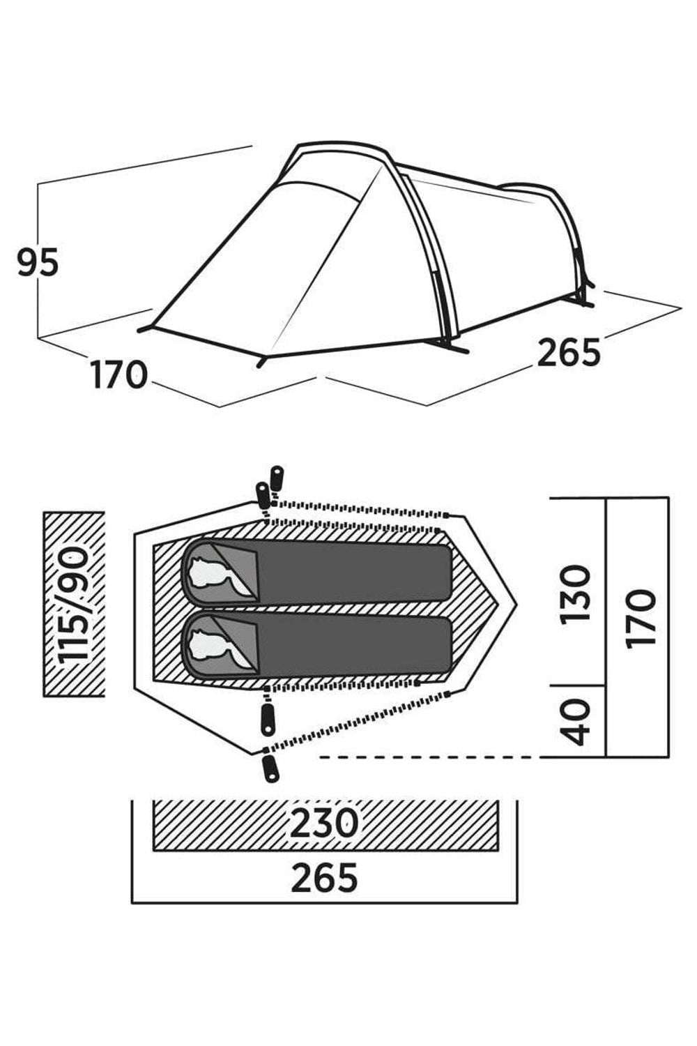 Easy Camp ME173B Sarek 2 Adventure Tunnel Camping Tent (2 Person)