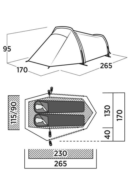 Easy Camp ME173B Sarek 2 Adventure Tunnel Camping Tent (2 Person)