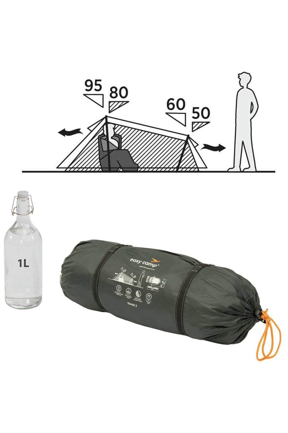 Easy Camp ME173B Sarek 2 Adventure Tunnel Camping Tent (2 Person)