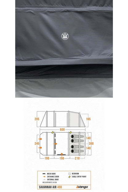 Vango ME2AB9 Savannah 400 Air Tent (4 Person)