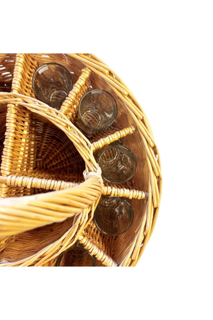  ME4630 Wicker Drinks Basket With Straight Glasses