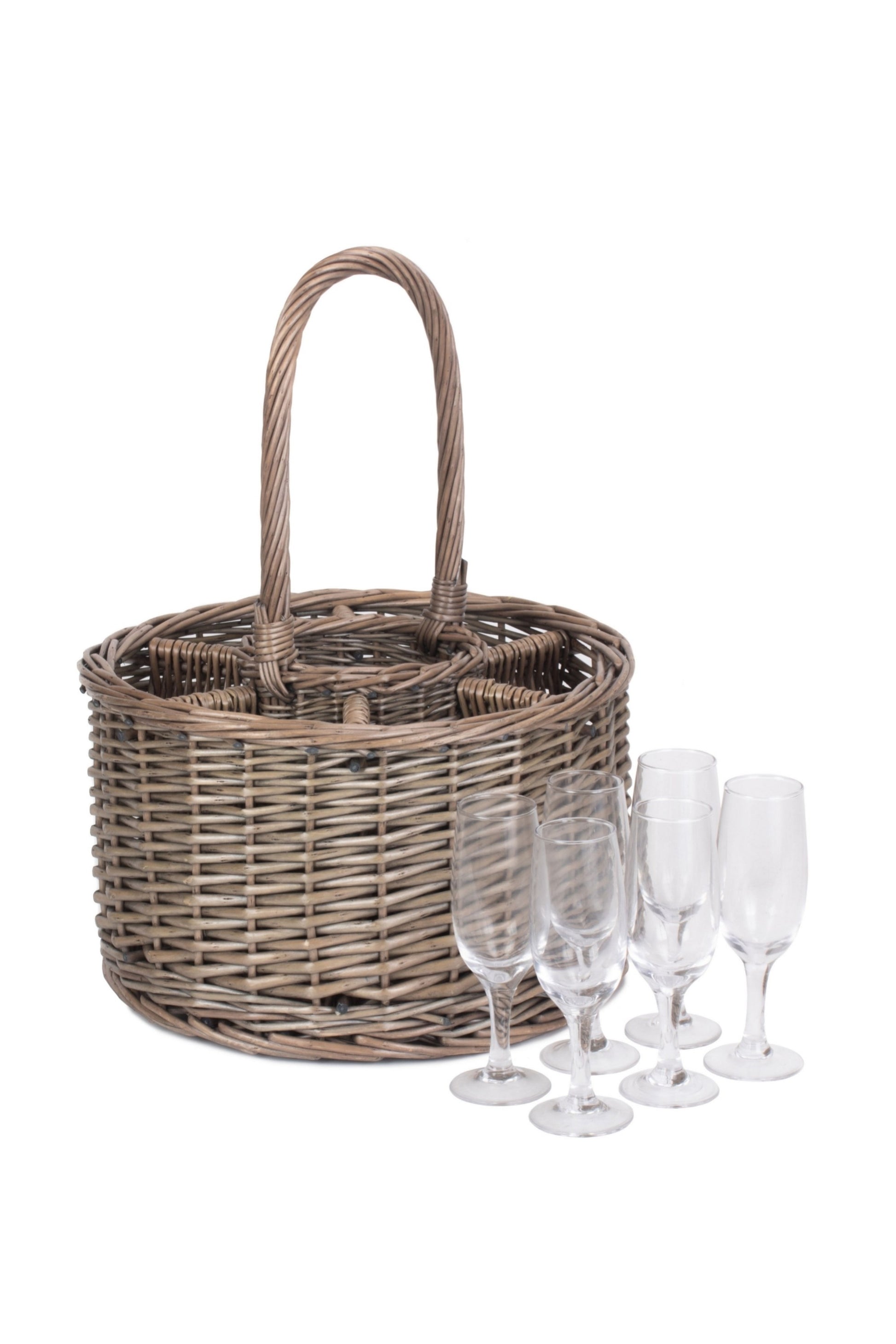  ME56BF Special Event Basket Wicker Basket Wine Glasses