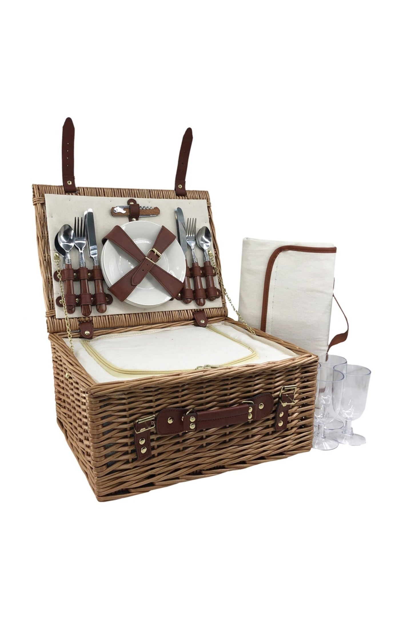  ME67CA Wicker 4 Person Classic Picnic Basket