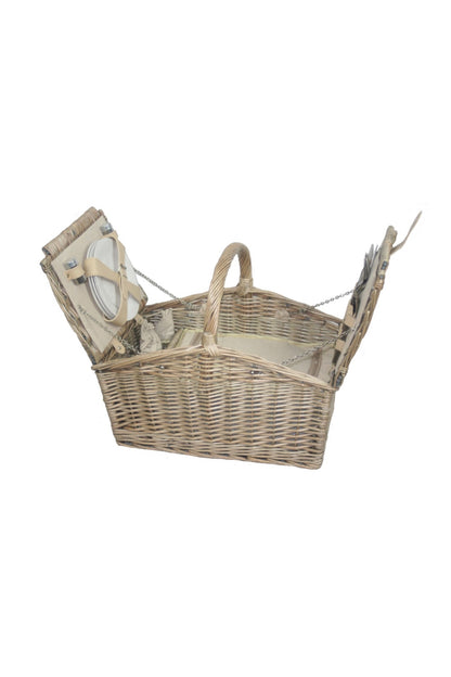  ME702D Wicker Double Lidded Picnic Basket