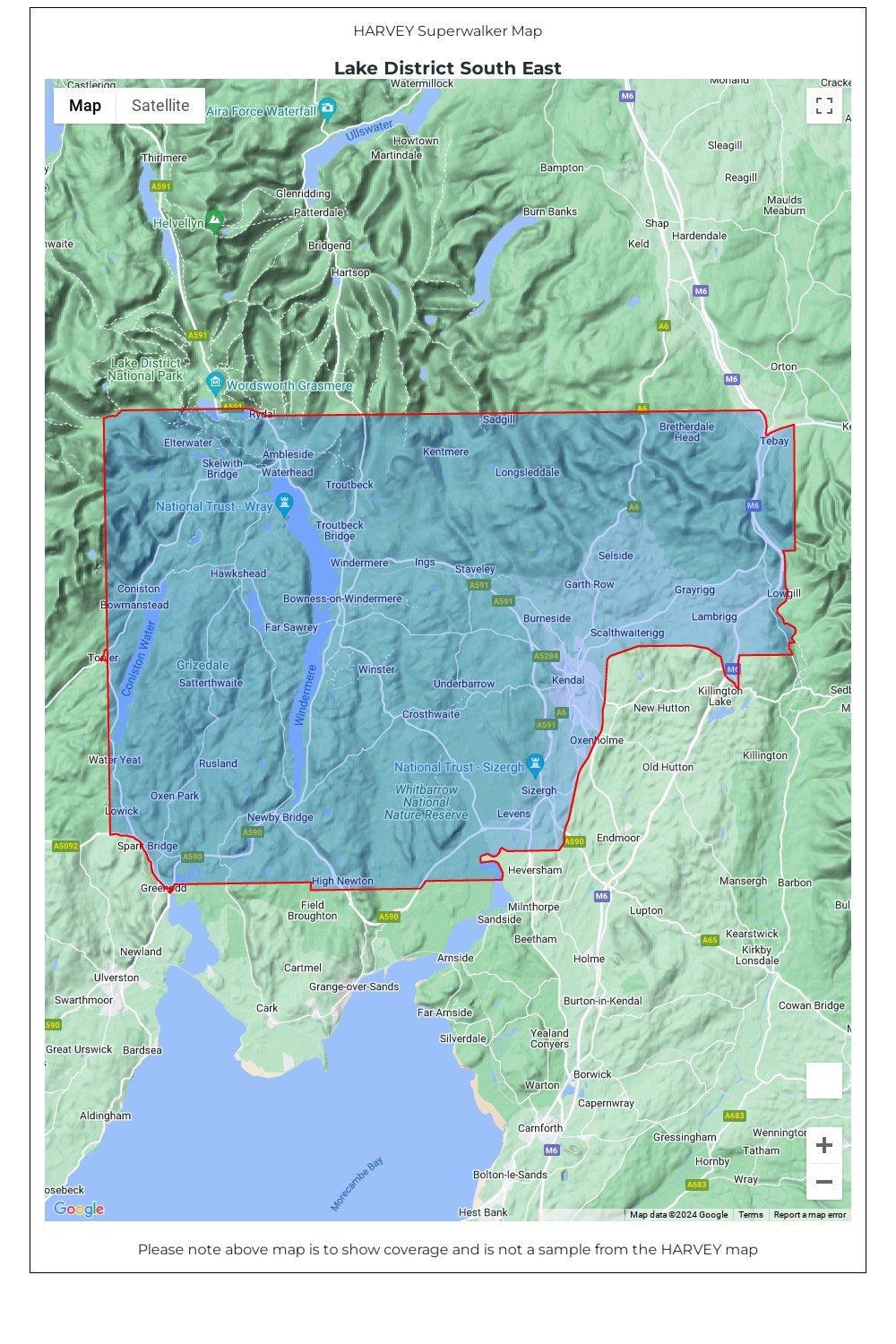  ME88F7 Lake District South East Superwalker Map