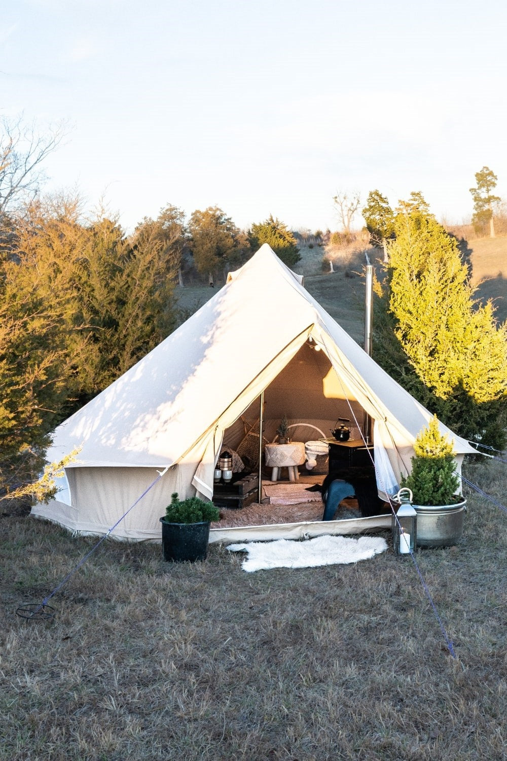  5m Bell Tent Fire Retardant Cotton 320gsm
