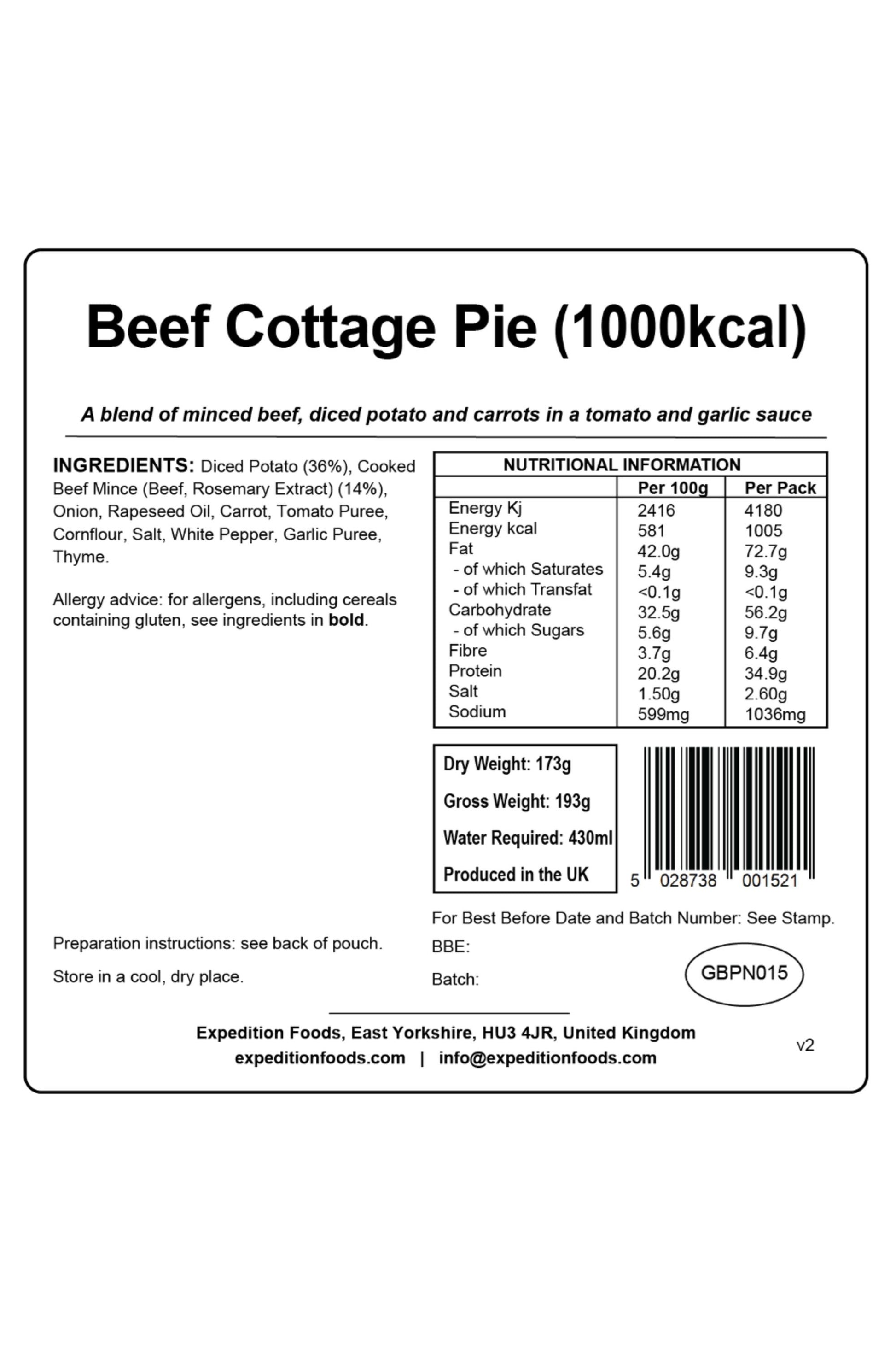 MF2E58 Beef Cottage Pie Camping Food (1000kcal)