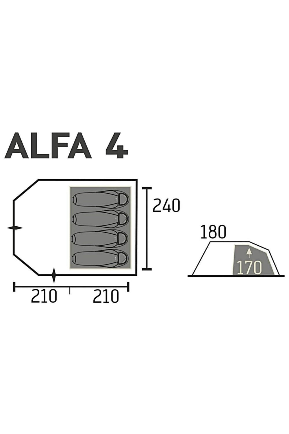  MF38EB Alfa 4 Person Inflatable Air Tent With Pump