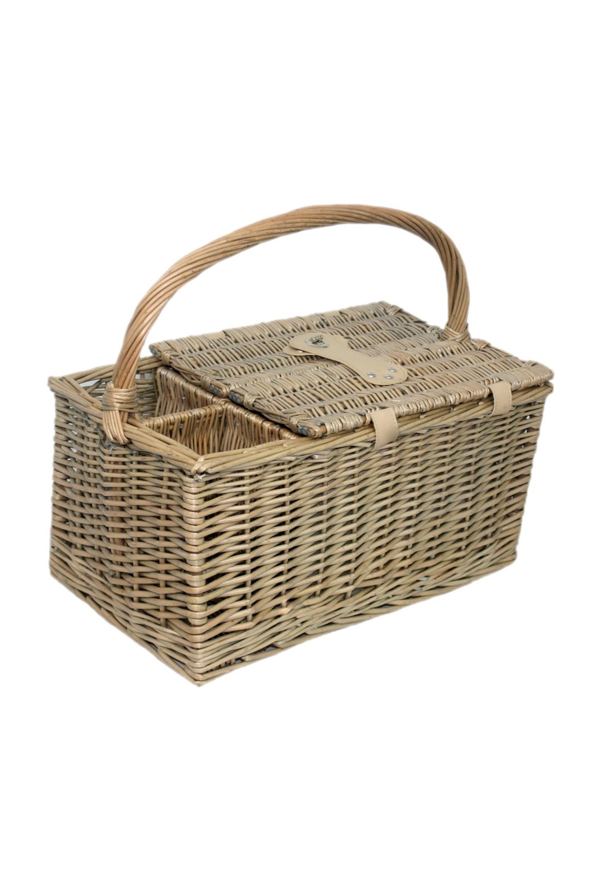  MF4DA1 Wicker Double Lidded 2 Person Picnic Basket
