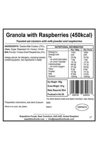  Camping Food - Granola With Raspberries