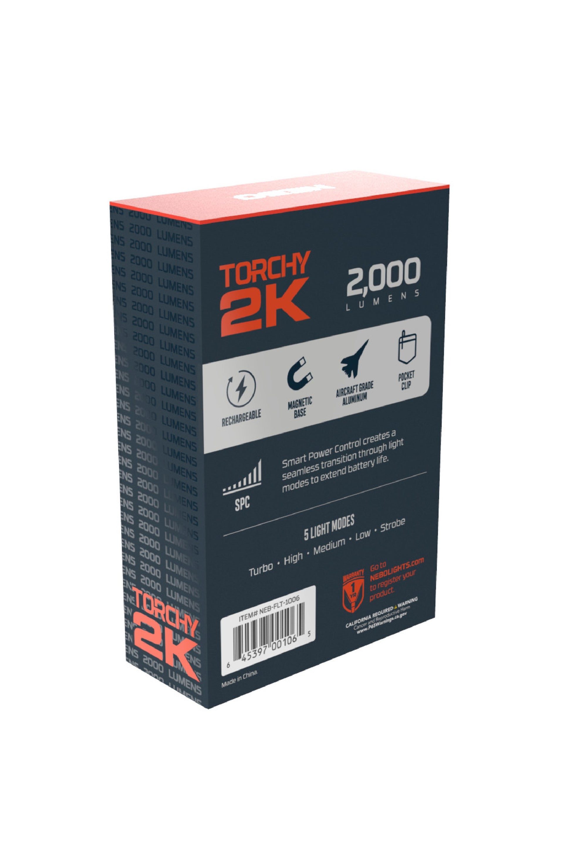 NEBO MFAE82 Torchy 2K 2000 Lumen Rechargeable Torch