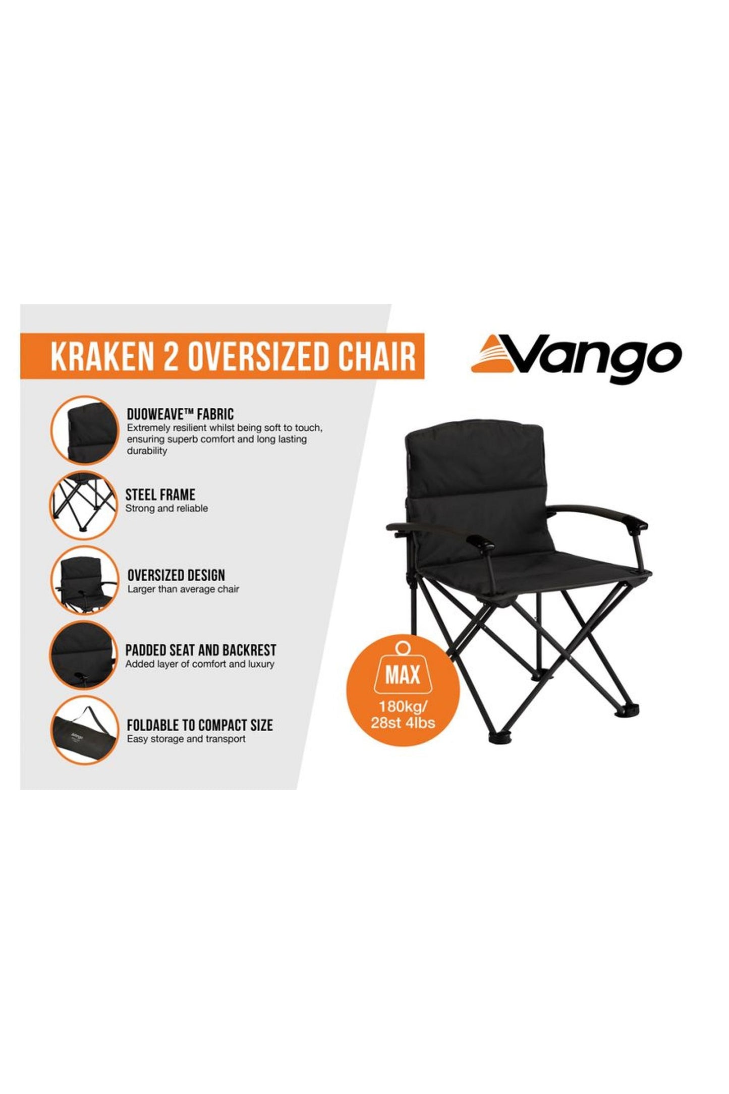 Vango MFF646 Kraken 2 Oversized Camping Chair